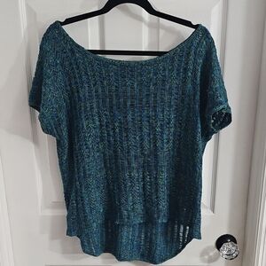 a.n.a Blue and Green Knit Top